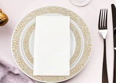 مواد غذایی یکبار مصرف کاغذ چاپی رنگی جامد دستمال ژله ای 1/4 تا برای شام کاغذ دستمال