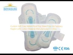 Custom Soft Care Water-Proof Top Sheet Pulp-Up Sanitary Napkin with Cotton Material Manufactured in China