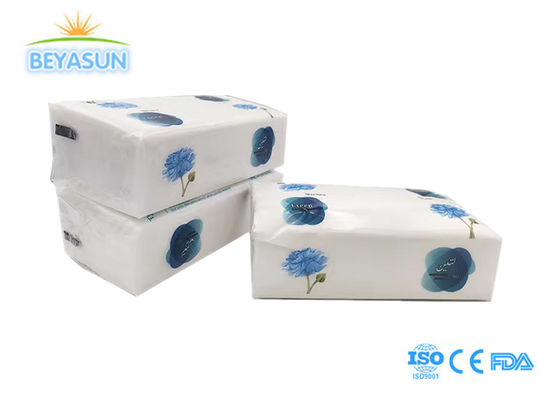 2 لایه کارخانه سفارشی سفید بدون تکه بندی ضخیم و صاف کاغذ بافت صورت با کیسه پلاستیکی چاپ شده